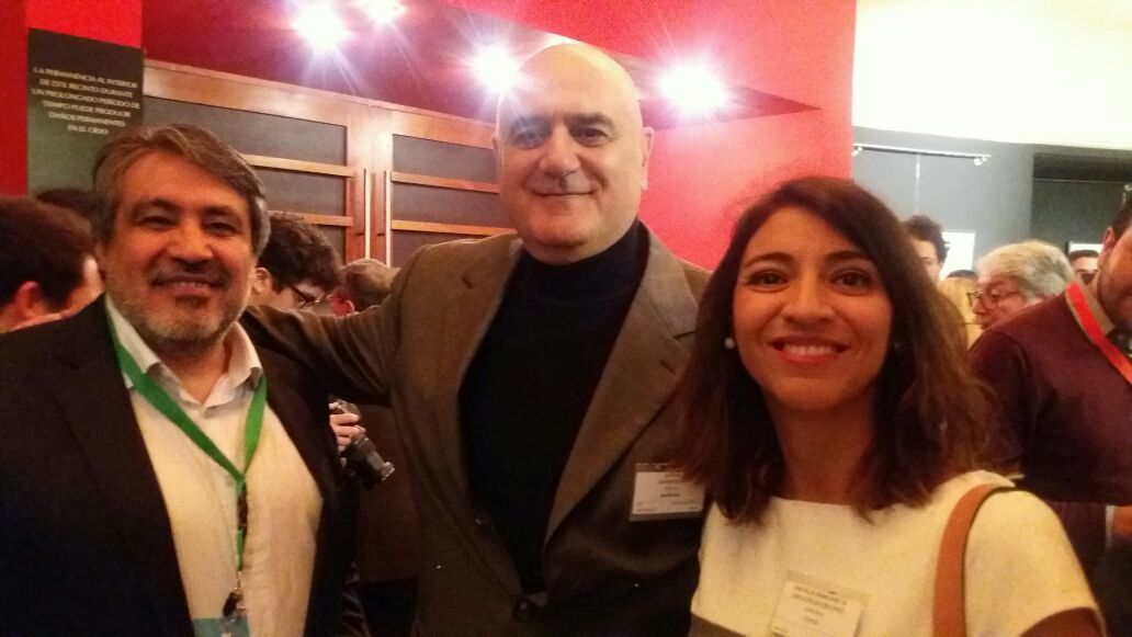 El agregado comercial en Rusia, José Campusano; el empresario armenio Levon Danielyan, y la Encargada del Proyecto ChilePork, Natalia Sepúlveda.
