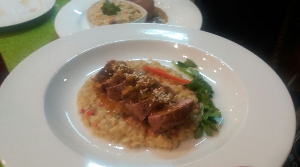 El equipo rojo se lució con la presentación de su solomillo de cerdo al horno.
